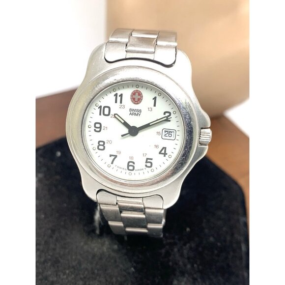 Swiss Army Women's Watch 25212 White Dial Quartz Silver Stainless Steel 29mm - Picture 1 of 14